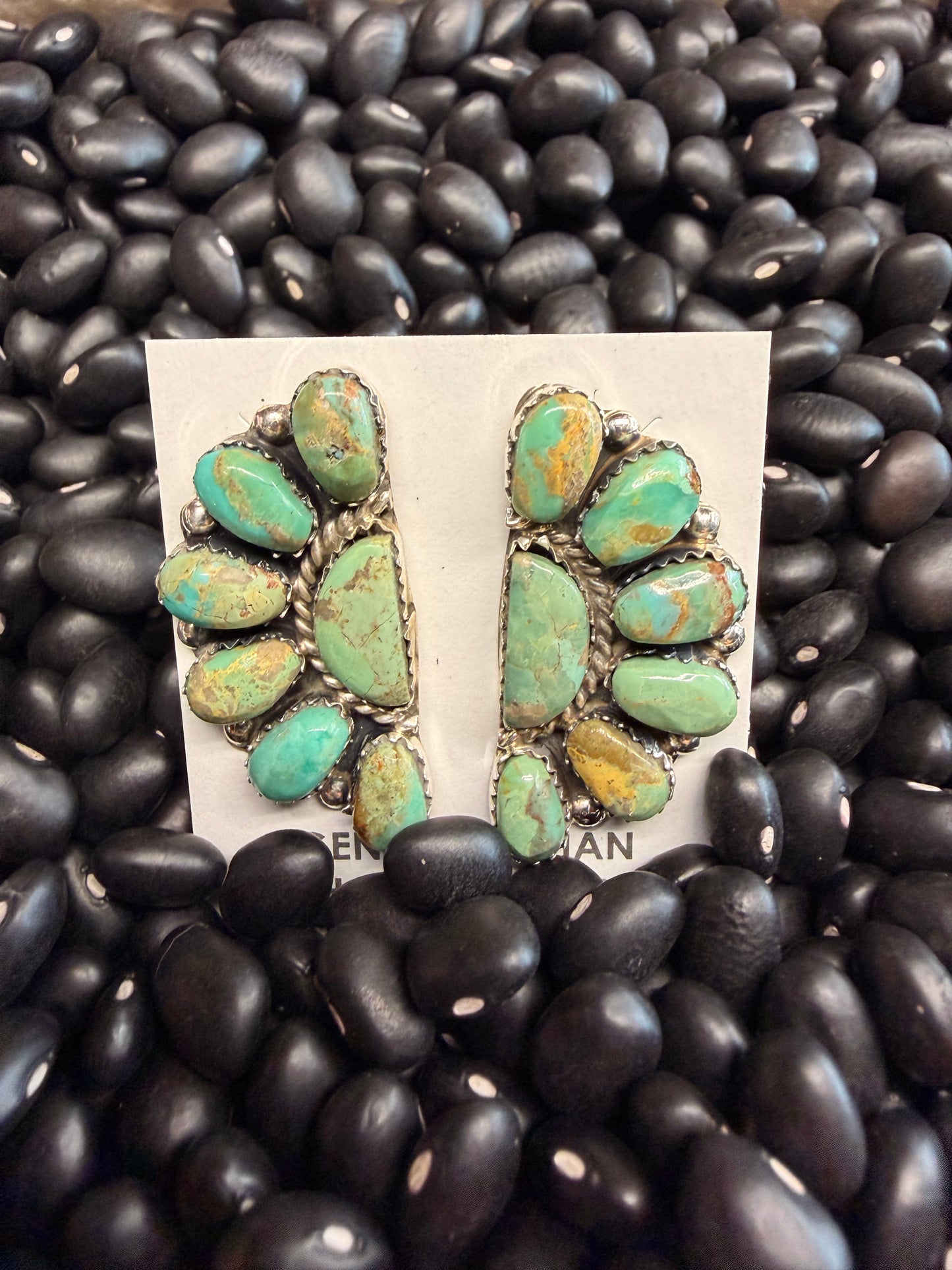 Turquoise Half Cluster Studs