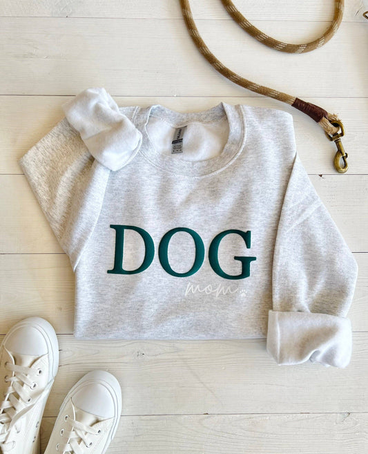 Embossed Dog Mom Sweatshirt