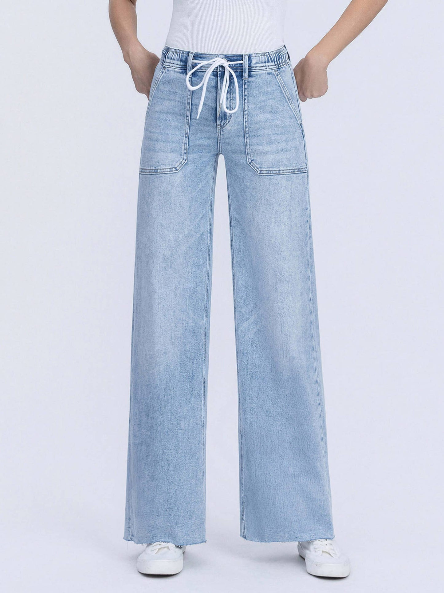 Flying Monkey "Easy Days" Drawstring Wide Leg Jeans