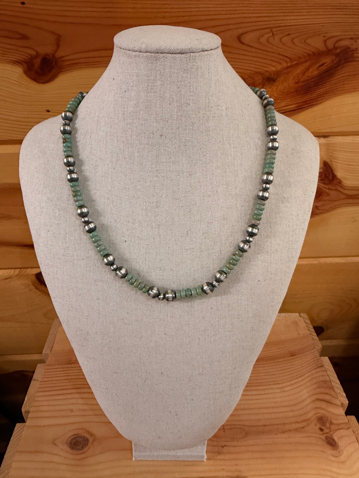 Turquoise & Sterling Silver Station Necklace