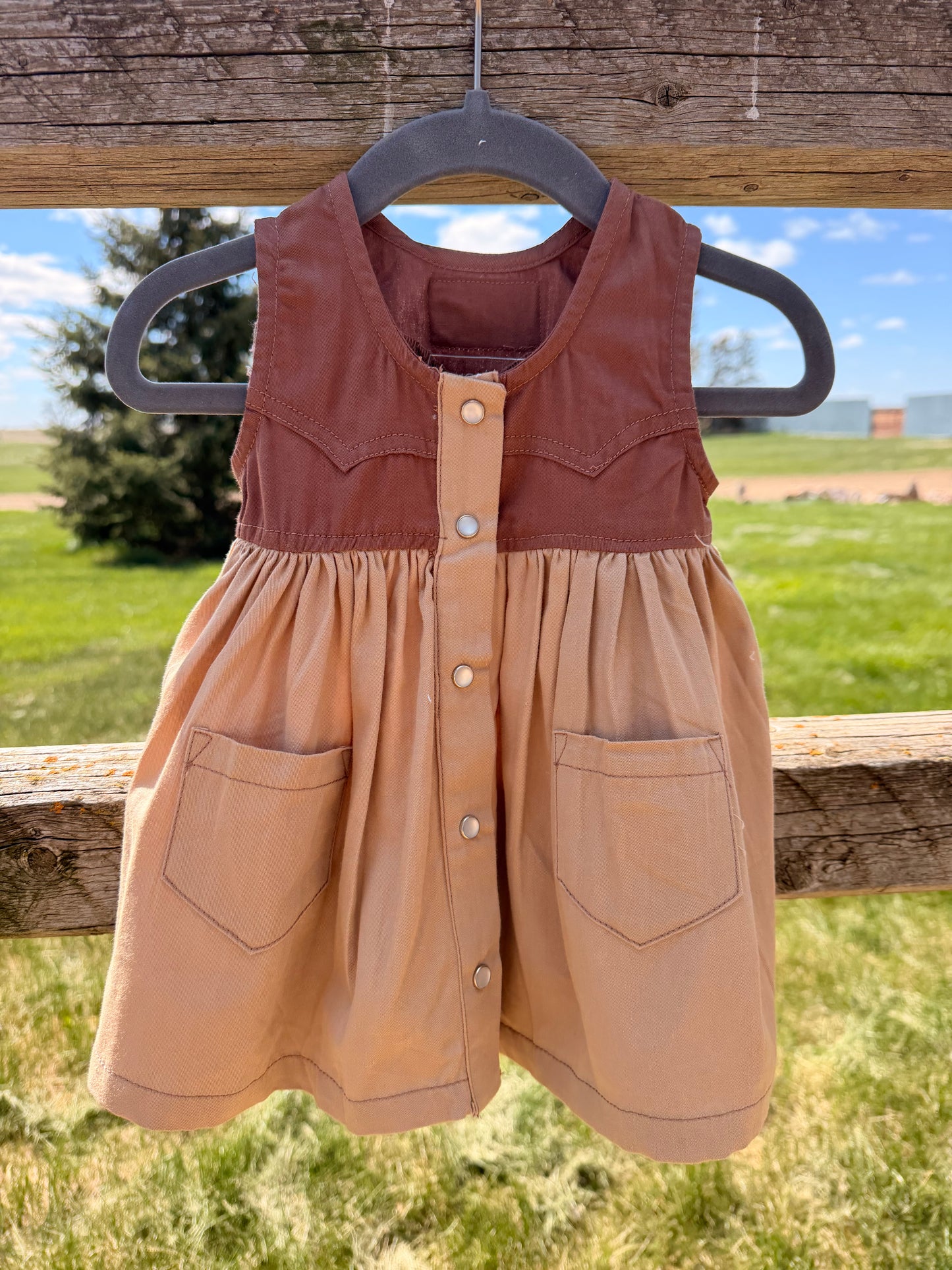 Kids Organic Sleeveless Western Dress