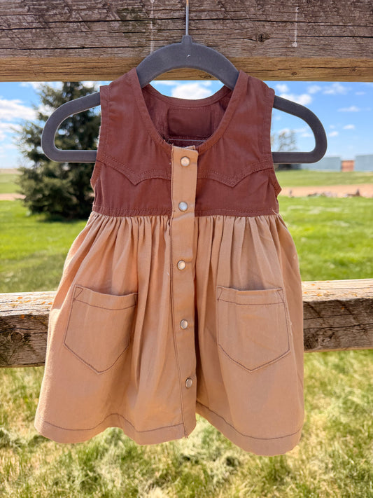 Kids Organic Sleeveless Western Dress