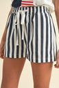 Stripe Twill Denim Shorts