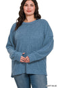 PLUS BRUSHED RIBBED HACCI DROP SHOULDER SWEATER ( 5 Colors)