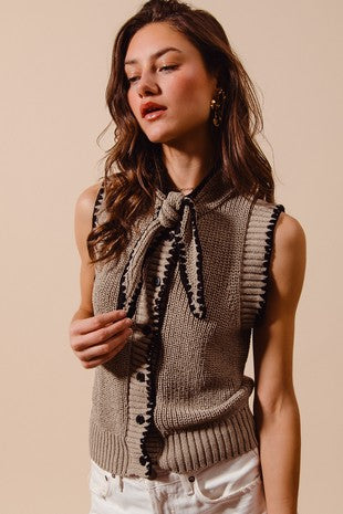The Espresso Edge Knit Vest ☕️