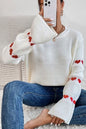 Heart Shape Bell Sleeve Valentine Sweater