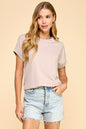 Solid Top with Ribbed Neck Top (3 Colors)