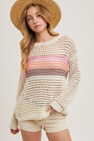 Open Knit Sweater Pullover