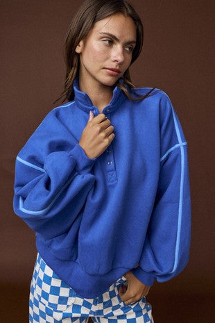 The Willow Snap Piping Pullover