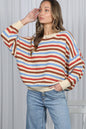 Drop Shoulder Striped Sweater
