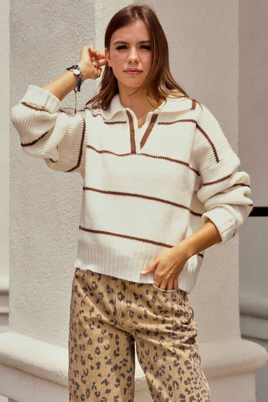 Luxe Relaxed Striped Sweater