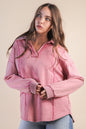 Plus Size Mineral Washed French Terry Knit Top