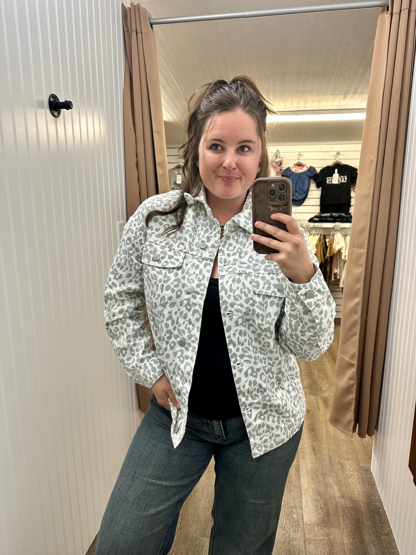 Leopard Denim Jacket