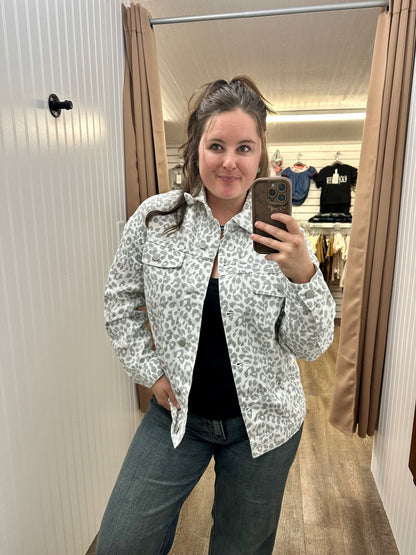 Leopard Denim Jacket
