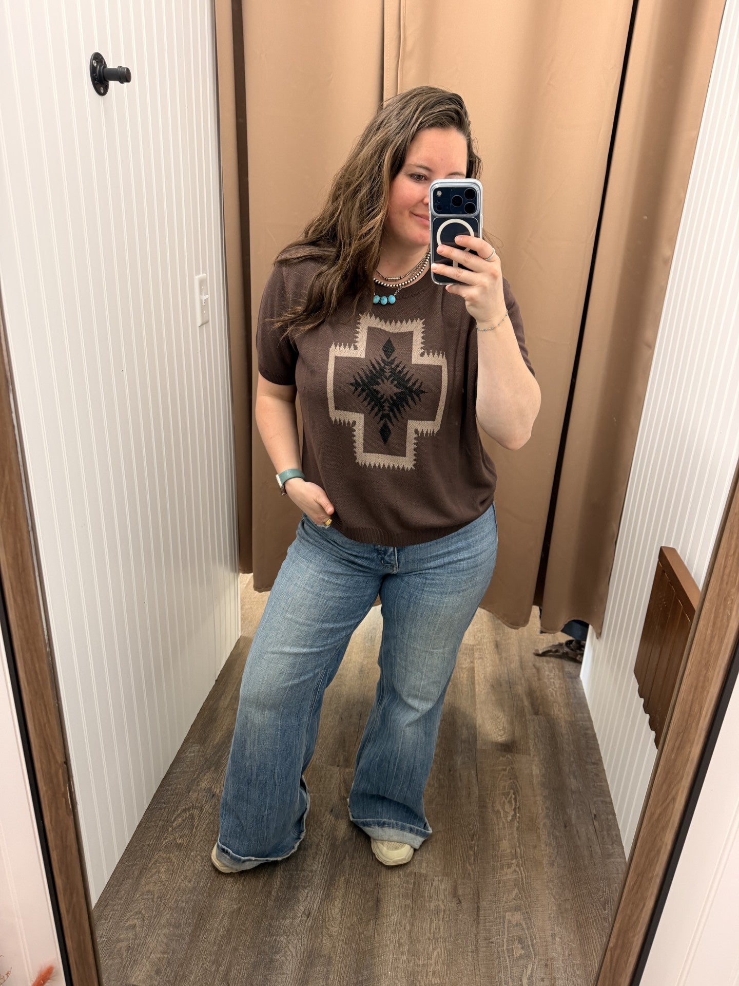 The Mocha Contrast Knit Tee