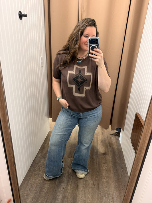 The Mocha Contrast Knit Tee