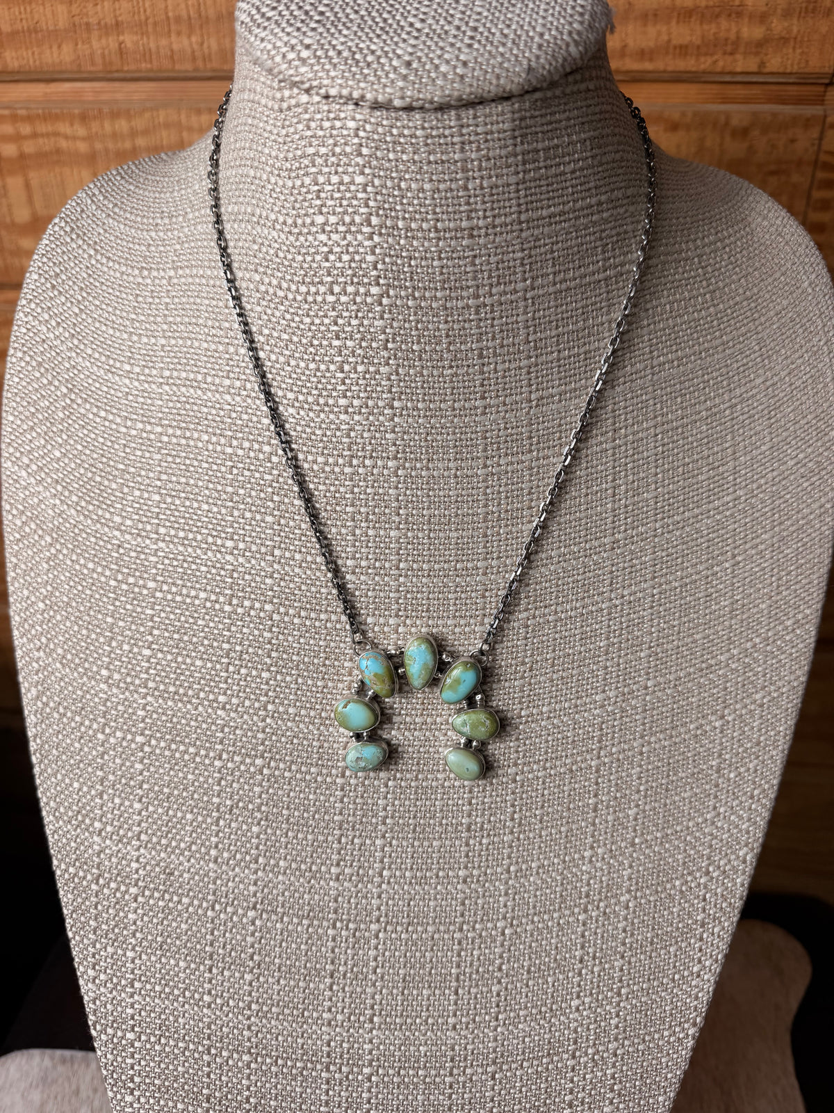 Annie McCray #8 Mine Turquoise Squash Necklace