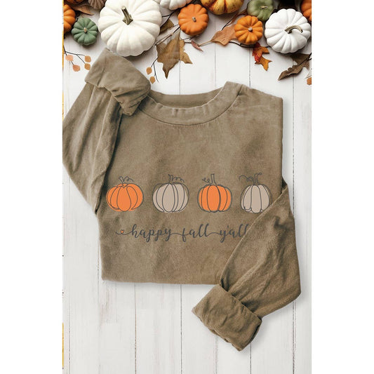 HAPPY FALL YALL MINERAL GRAPHIC Long Sleeve