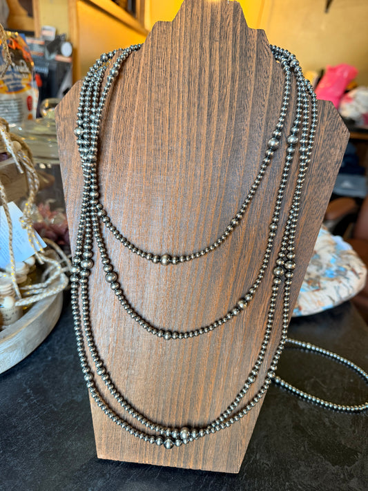 Graduated Sterling Silver Pears Necklace