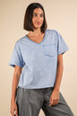 Plus Size Mineral Washed V-neck Knit Top