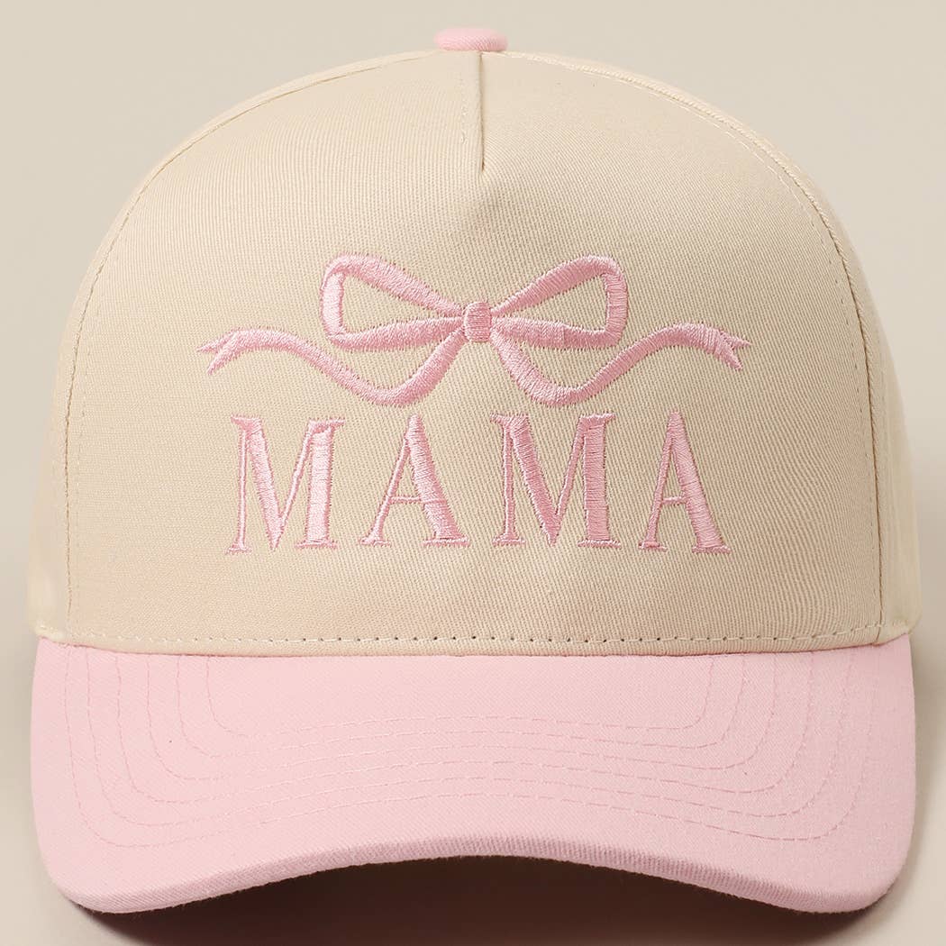 MAMA Ribbon Embroidered Two-Tone Trucker Hat (2 Colors)