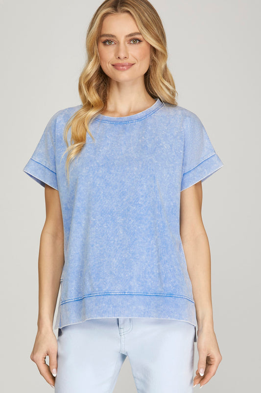 Washed Crewneck T-Shirt (Plus Size)