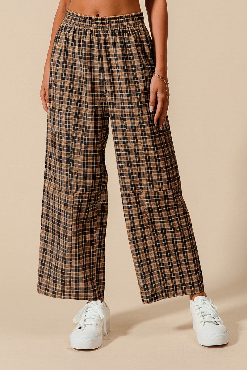 The Copper Check Wide Leg Pants
