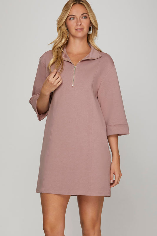 Half Zip Scuba Dress