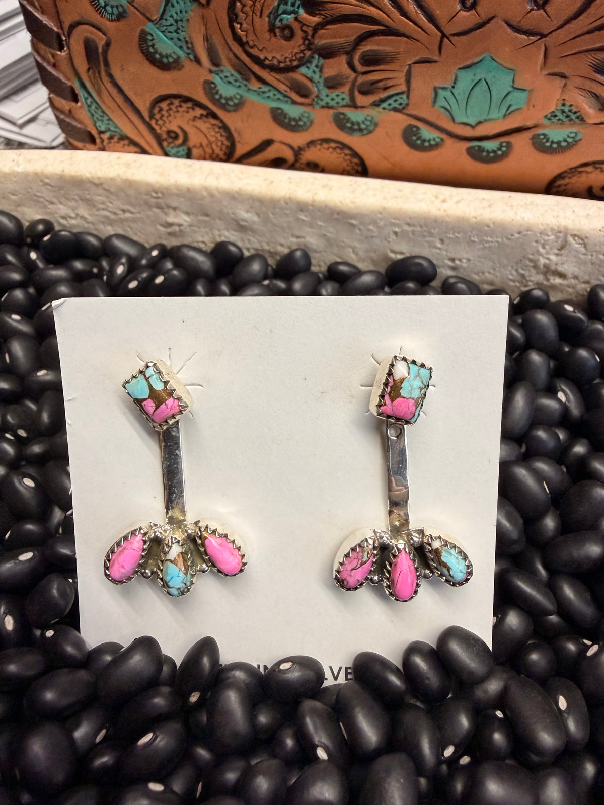 Cotton Candy Ear Jacket Earrings