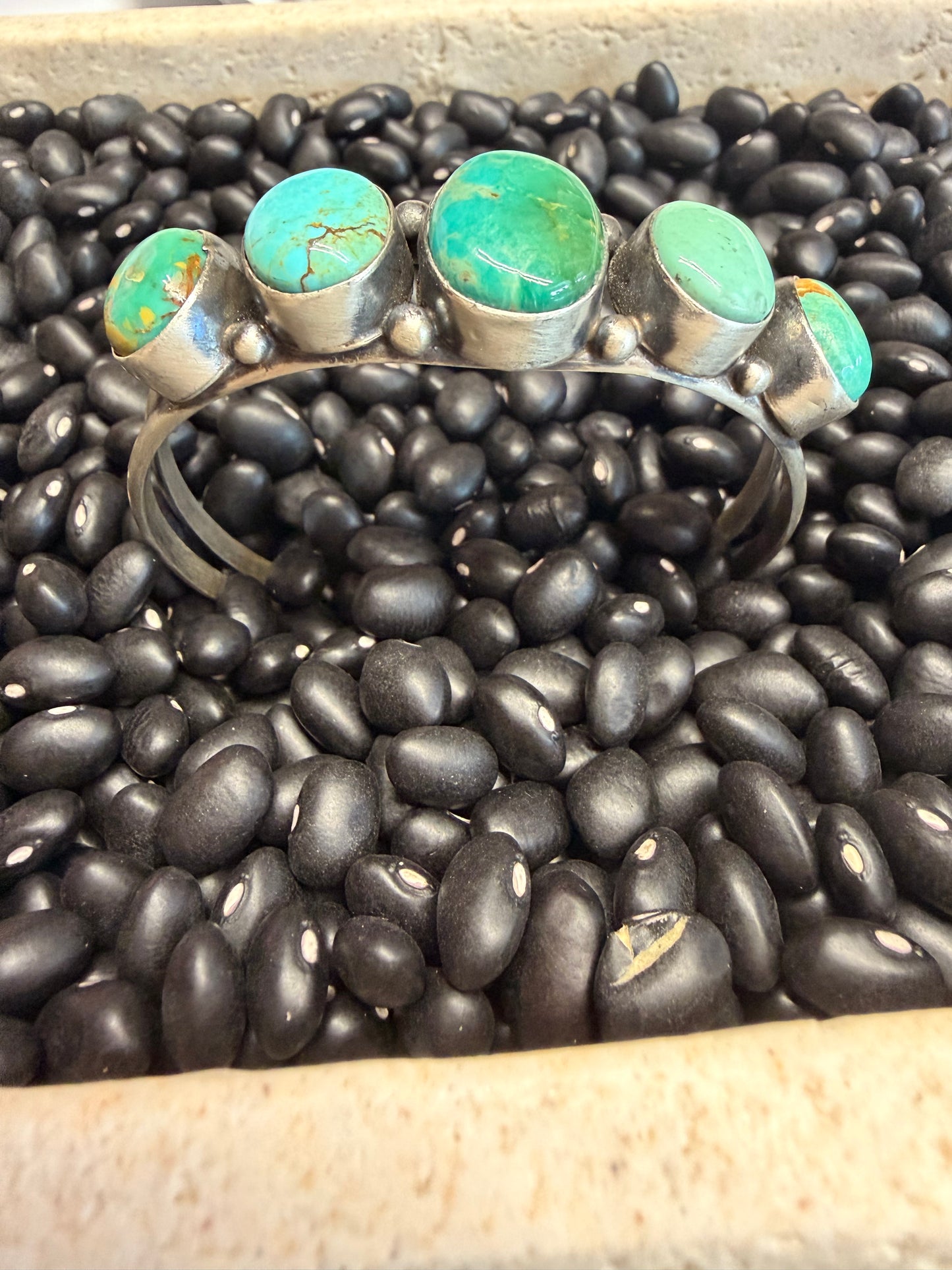 Stamped Turquoise Cuff Bracelet
