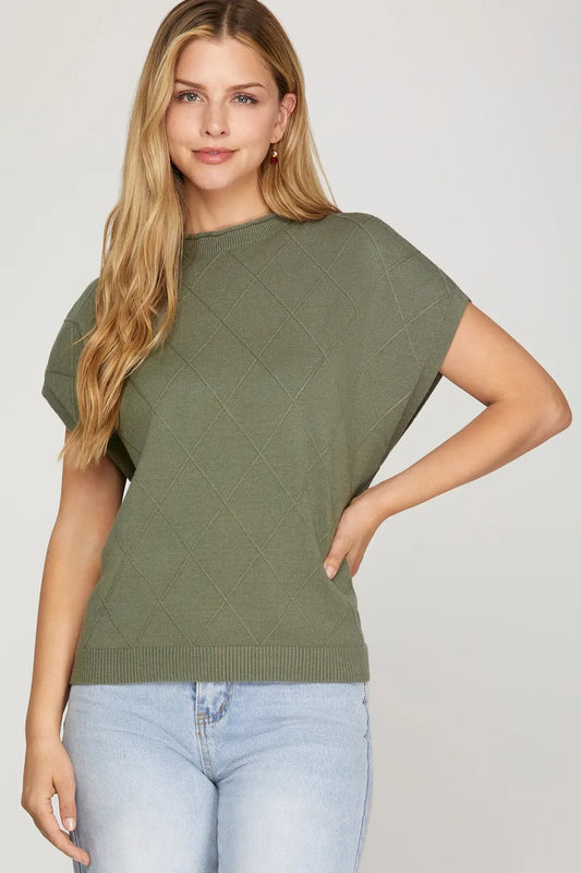 DROP SHOULDER MOCK NECK