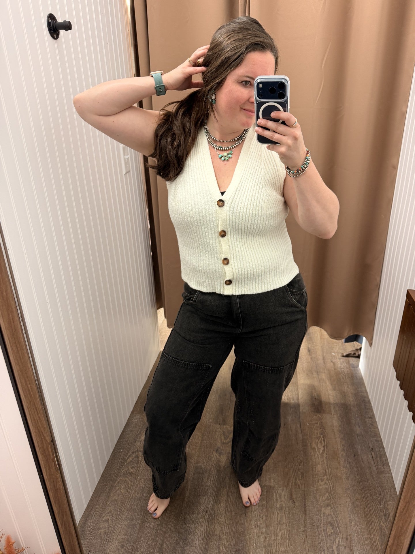 Classic Cream Button Vest