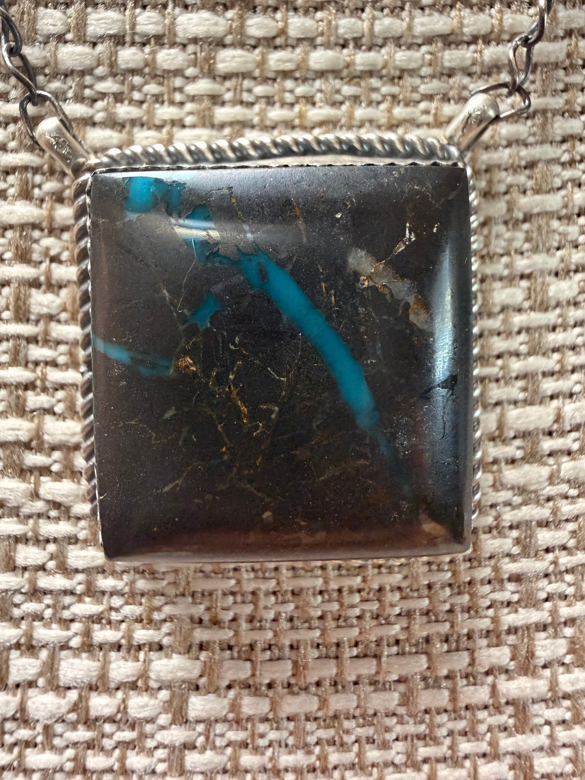 Mid-Size Blue Moon Square Necklace