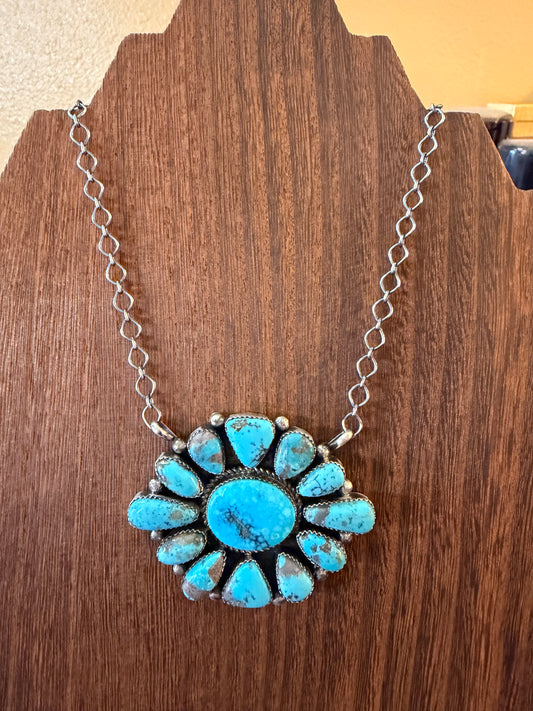 PJohnson Turq. Cluster Statement Necklace