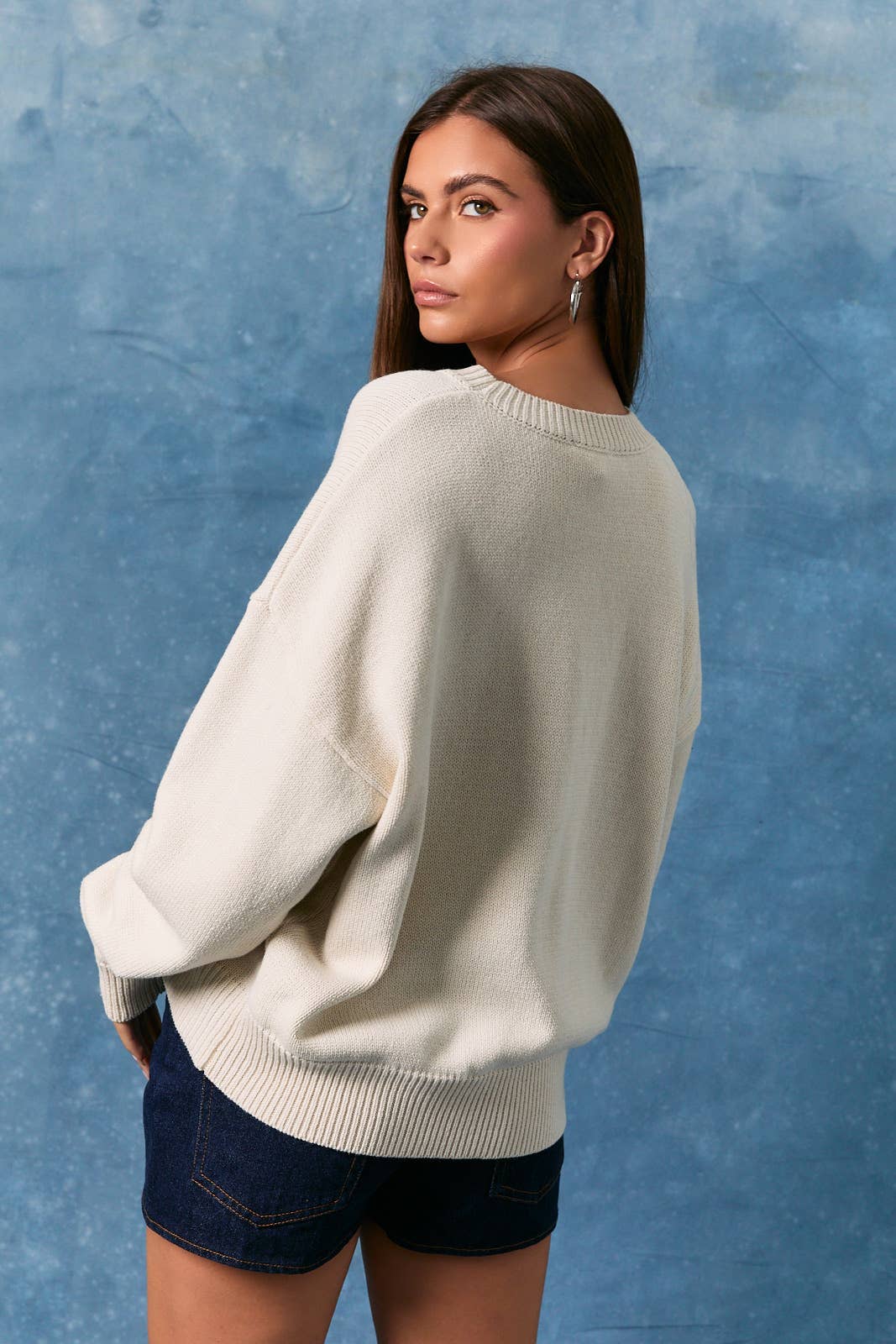 LONG SLEEVE CREW NECK "USA" SWEATER