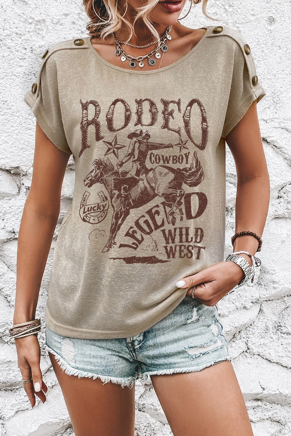 Smoke Gray RODEO Cowboy Graphic