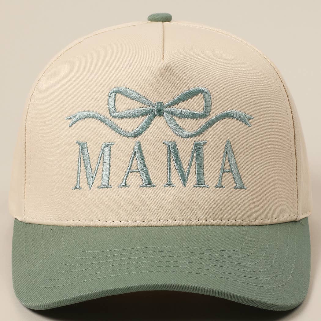 MAMA Ribbon Embroidered Two-Tone Trucker Hat (2 Colors)