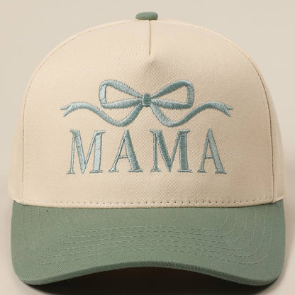 MAMA Ribbon Embroidered Two-Tone Trucker Hat (2 Colors)