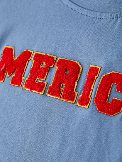 “MERICA”Top Girls Striped Bell Bottoms Set