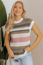 Pink Stripe Knit Short Sleeve