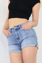 Artemis Vintage High Rise Cuffed Stretch Shorts