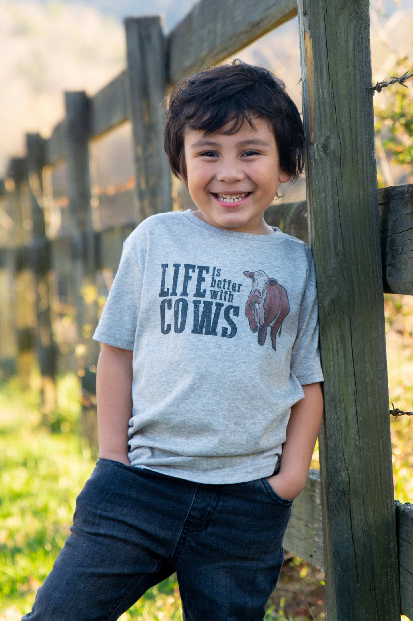 Life is better with cows Country Western Boy Summer Clothing