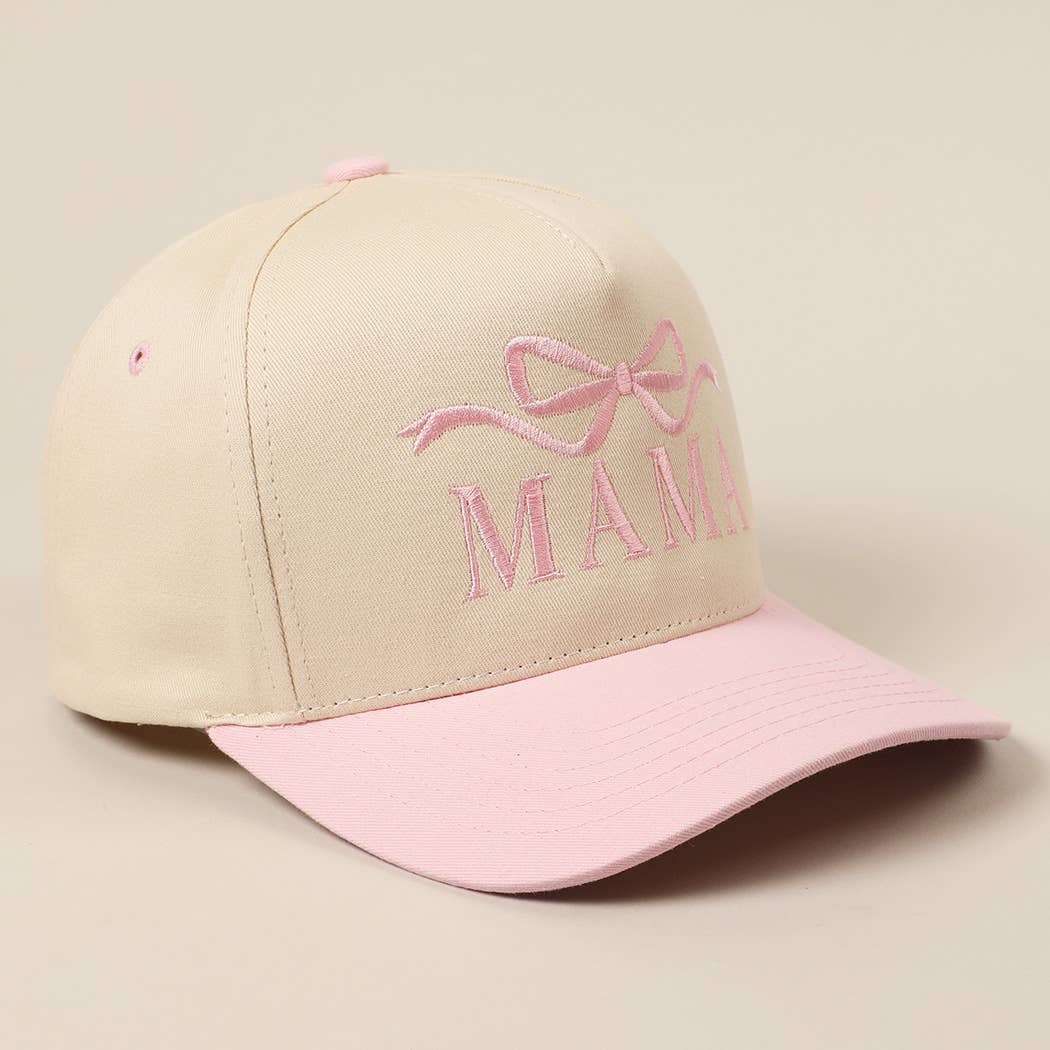 MAMA Ribbon Embroidered Two-Tone Trucker Hat (2 Colors)