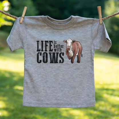 Life is better with cows Country Western Boy Summer Clothing
