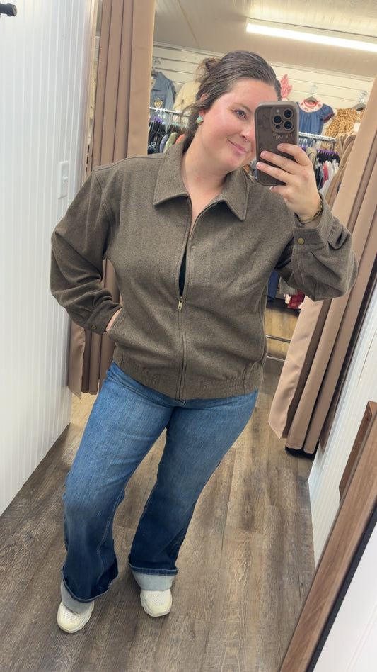 Heavy Weight Brushed Jersey Zip Jacket