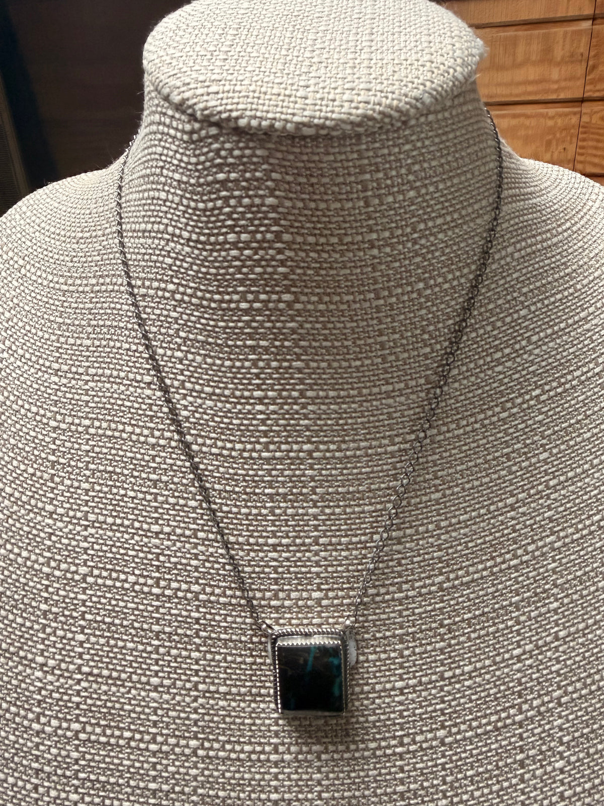 Blue Moon Square Necklace