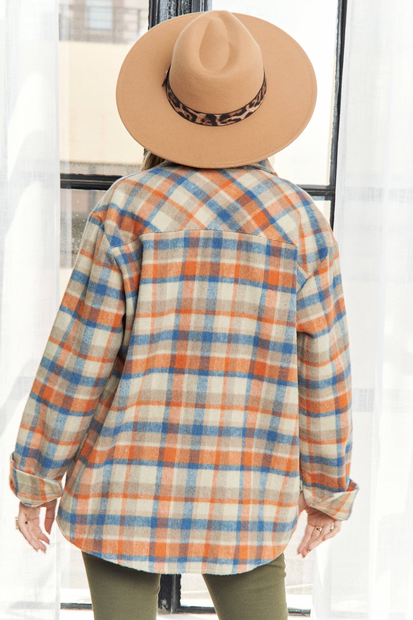 PLAID LONG SLEEVES FLANNEL SHACKET