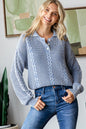 Cable Knit Button Front Sweater (Two Colors)
