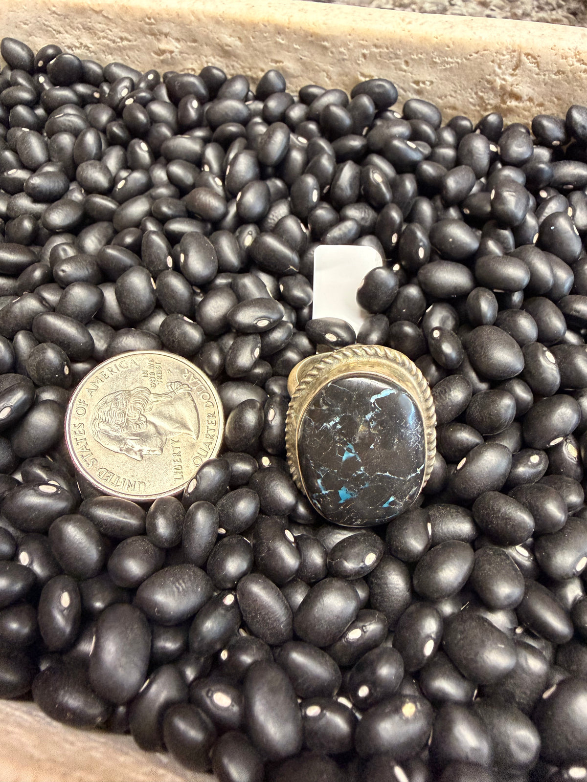 Blue Moon Turq. Slab Adjustable Ring