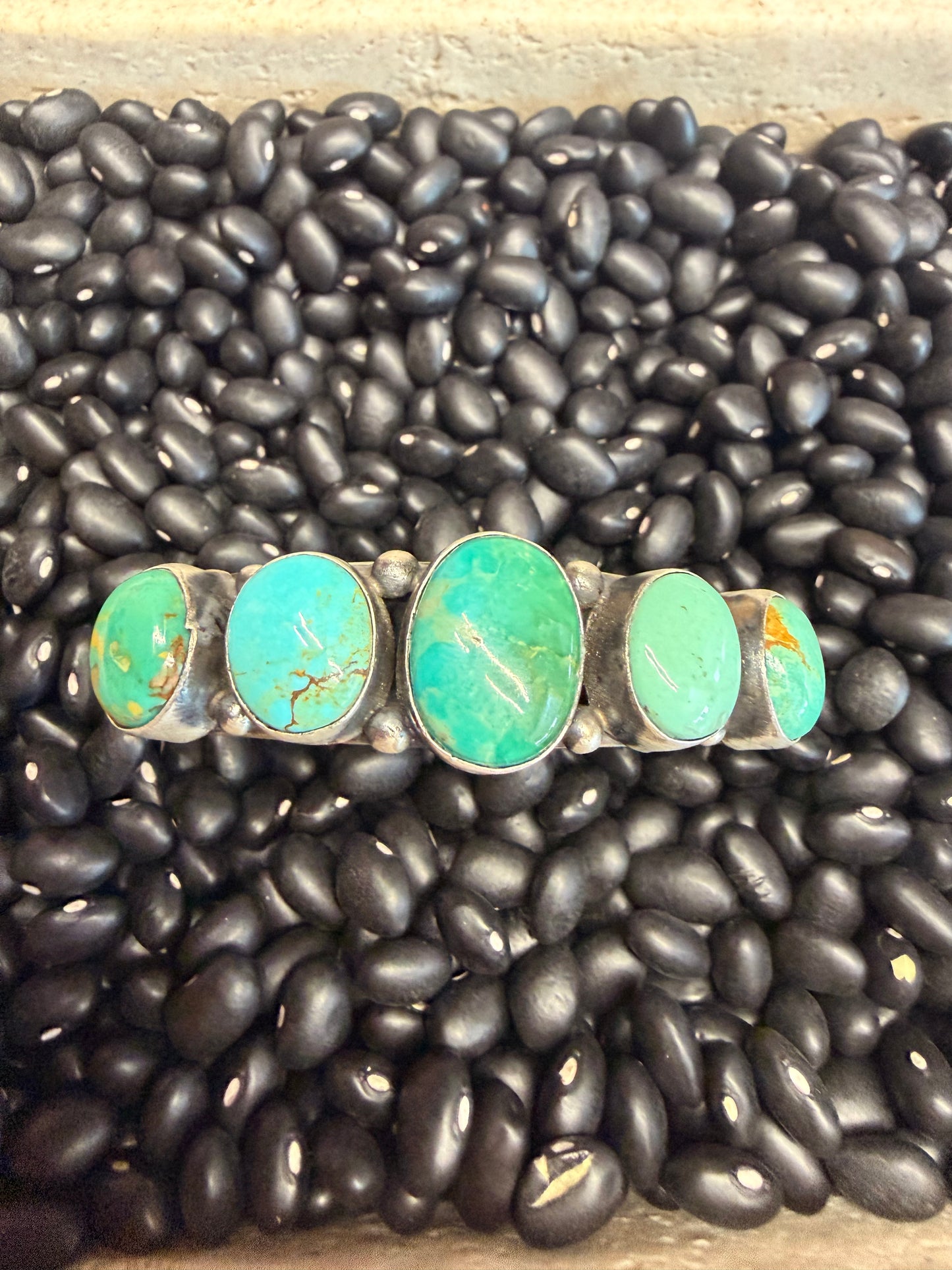 Stamped Turquoise Cuff Bracelet
